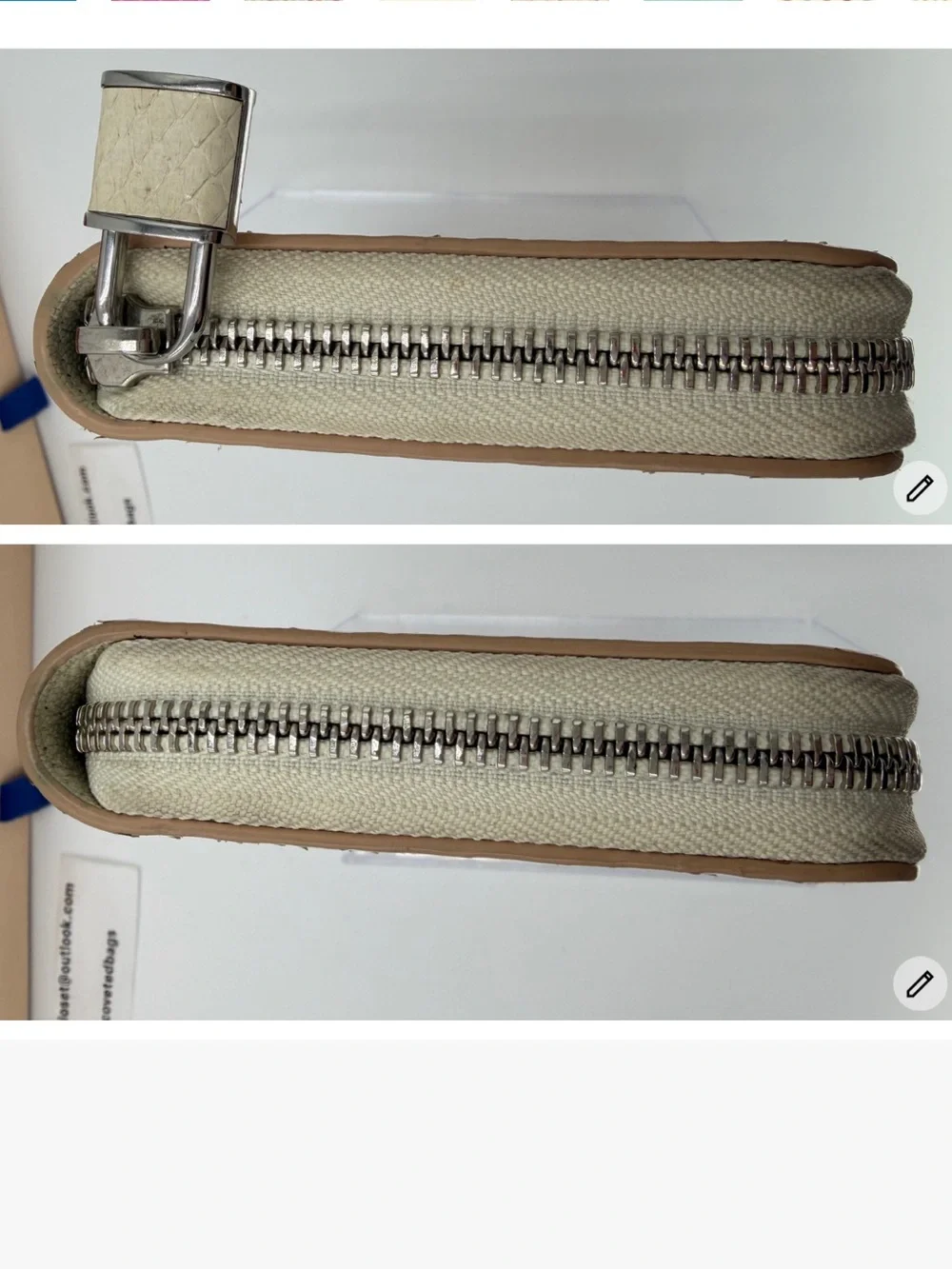 LV Snakeskin Cream w/Brushed Gold Monogram Zippy Wallet Full Set w/Entrupy COA! - Picture 8 of 12